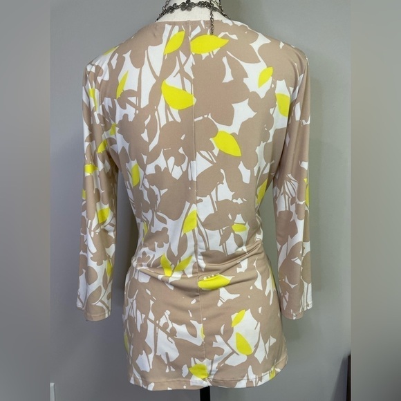 New York & Co. Tan 3/4 Sleeve Top Sz M - Picture 5 of 8